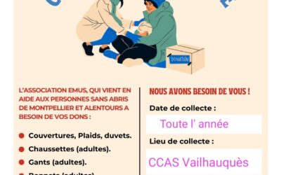 COLLECTE SOLIDAIRE : couvertures, chaussettes, gants, bonnets et écharpes